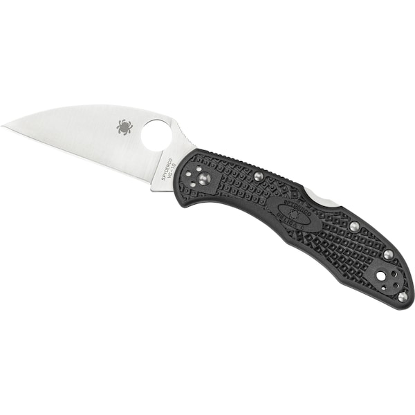 2024 Spyderco Delica 4 Lightweight Black Flat Ground Wharncliffe Plain